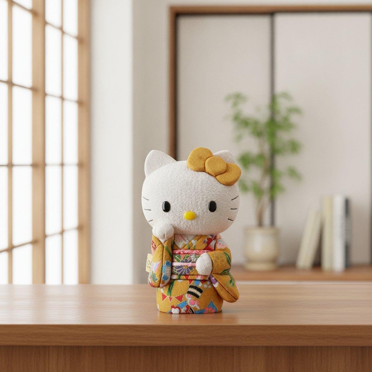 Amazon.co.jp: 柿沼東光 招きハローキティ（立ち）【黄】木目込み人形
